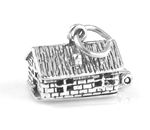 Silver house charm that opens
