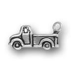Silver old pickup truck charm