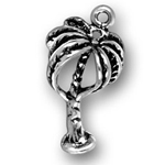 Silver palm tree charm