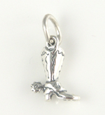 Sterling silver small western boot with spur charm