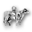 Silver cow charm