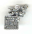 Sterling silver quilting bee charm