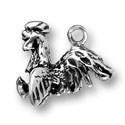 Silver gamecock charm