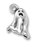 Silver Halloween Ghost Charm