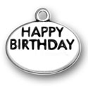 Sterling silver engraveable Happy Birthday disk charm