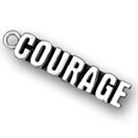 Silver COURAGE tag charm