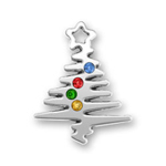 silver Christmas tree charm with crystals