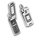Silver Moveable Charm Cell Phone