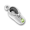 Silver Birthstone Baby Shoe Charm