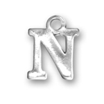 silver charm letter N