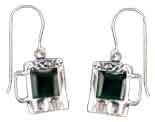 silver green beer mug crystal charm earrings