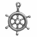 Silver Captain's Wheel charm