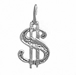 Silver dollar symbol charm - gambler's series