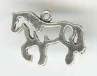 Sterling silver horse outline charm
