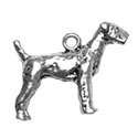 Silver Airedale dog charm