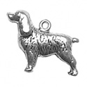 Silver spaniel dog charm
