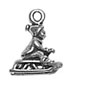 silver child on sleigh tiny charm