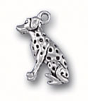 Silver dalmation dog charm