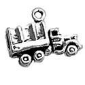 Silver Army transport truck charm