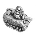 Silver military tank charm