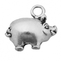 Silver piggy bank charm