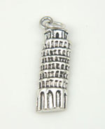 Silver Leaning Tower of Pisa charm
