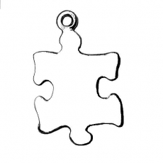Silver puzzle piece charm