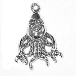 Silver octopus charm
