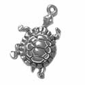 Silver dancing turtle charm