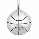 Large Silver Half Basketball Pendant