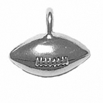 Sterling silver large half football charm or pendant