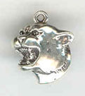 Sterling silver cougar head charm