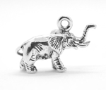 Sterling Silver 3D Elephant Charm
