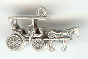 Silver surrey or horse & carriage charm