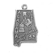 Sterling silver Alabama state charm
