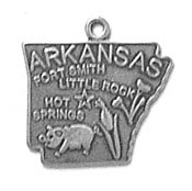 Silver Arkansas State Charm