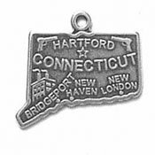 Silver Connecticut State Charm