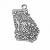 Sterling Silver Georgia State Charm