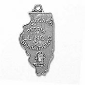 Silver Illinois State Charm