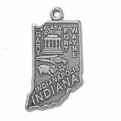 Silver Indiana State Charm