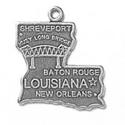 Silver Louisiana State Charm