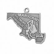 Silver Maryland State Charm