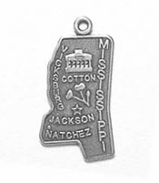 Silver Mississippi state charm