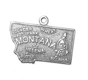Silver Montana state charm