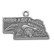 Silver Nebraska State Charm