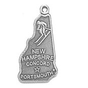 Silver New Hampshire State Charm
