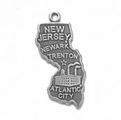 Silver New Jersey State Charm