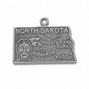 Silver North Dakota State Charm