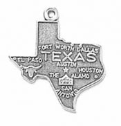 Silver Texas State Charm