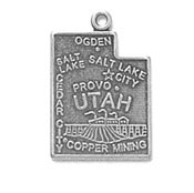 Silver Utah State Charm